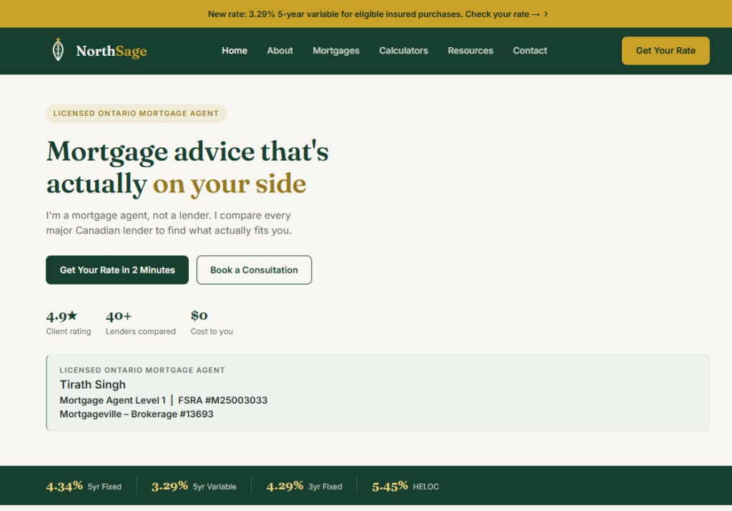Screenshot of NorthSage
